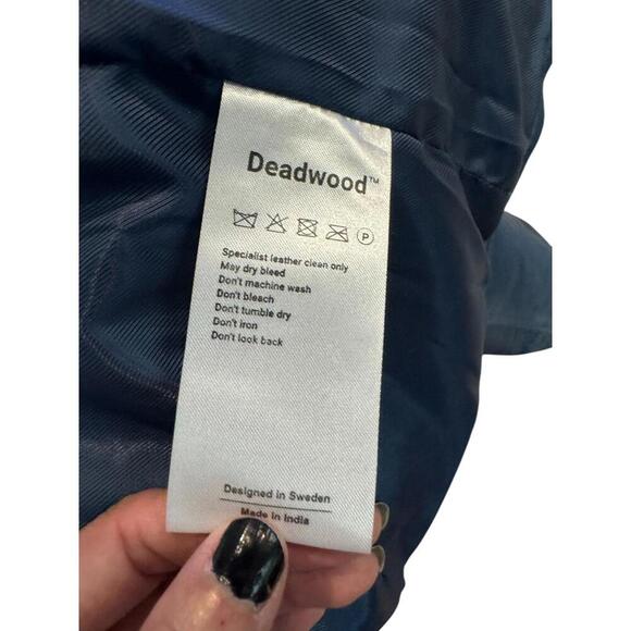 Deadwood Blue Leather Jacket - Size 40 - Picture 8 of 9